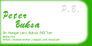 peter buksa business card